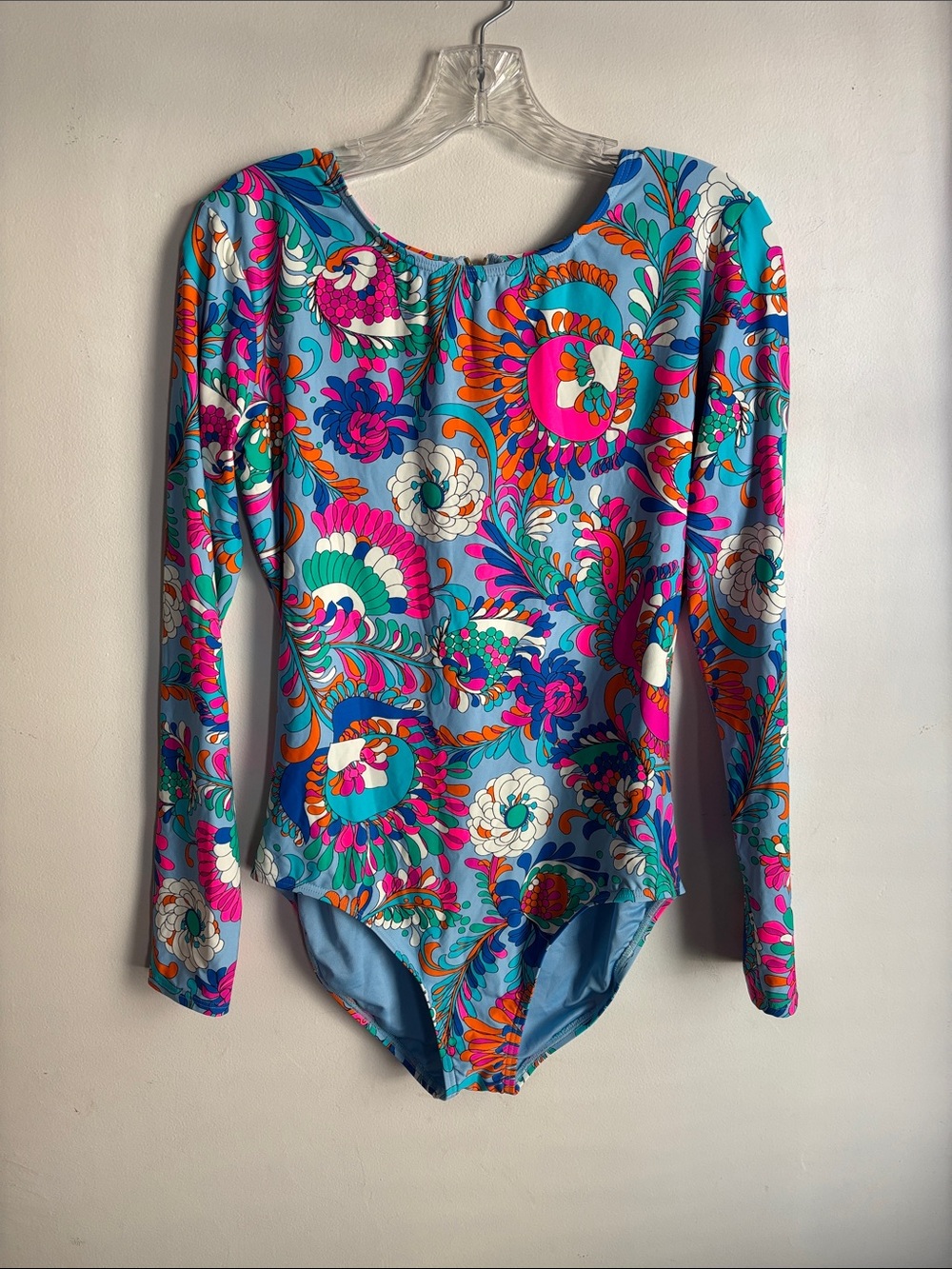 Kate Spade New York | “Spring Water" Long Sleeve Rash Guard One-Piece Swimsuit L